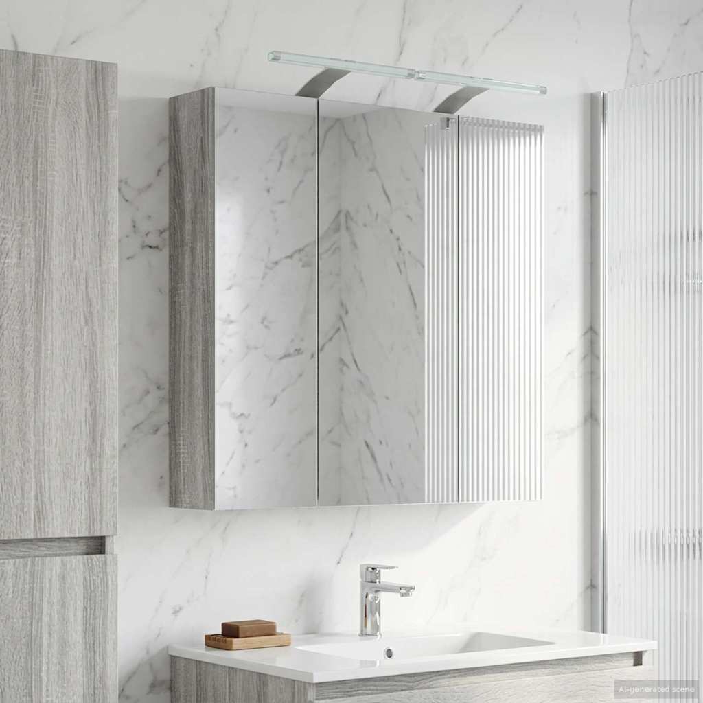 Kylpyhuoneen Peilikaappi Harmaa Sonoma 70 x 14,5 x 70 cm