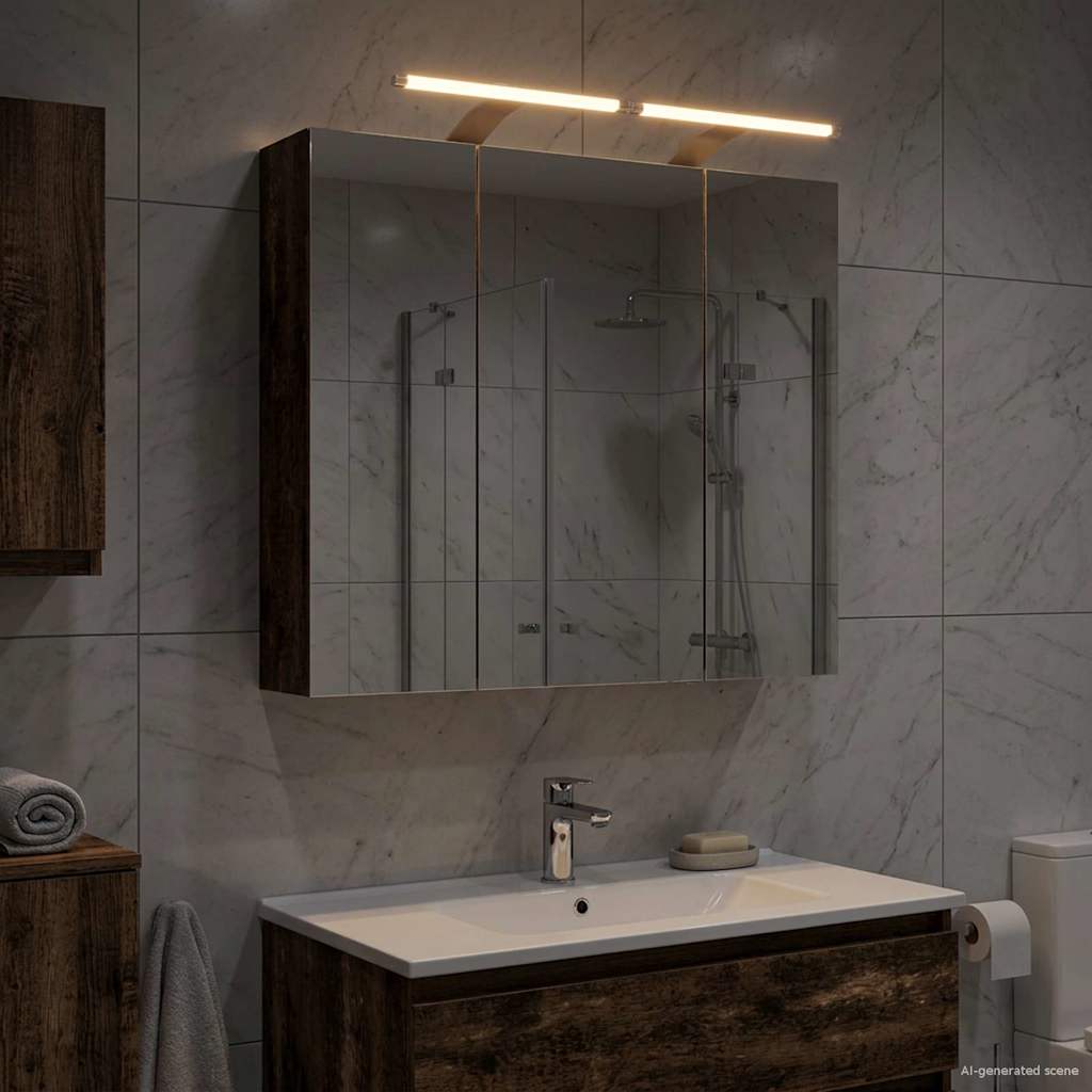 Kylpyhuoneen Peilikaappi Vanha puu 70 x 14,5 x 70 cm