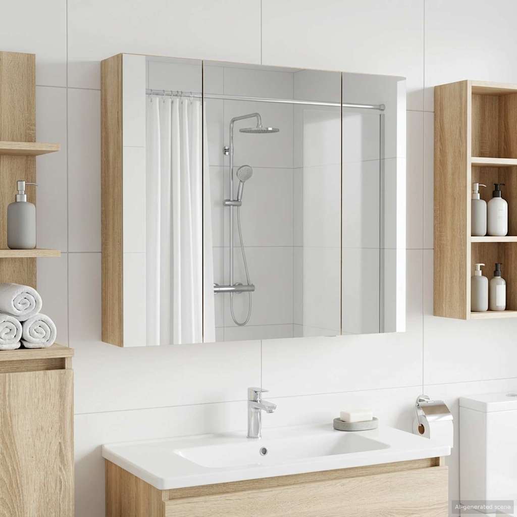 Kylpyhuoneen Peilikaappi ovella Sonoman tammi 80 x 14.5 x 70 cm