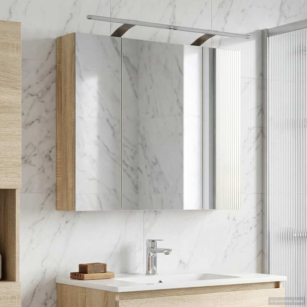 Kylpyhuoneen Peilikaappi ovella Sonoman tammi 80 x 14.5 x 70 cm