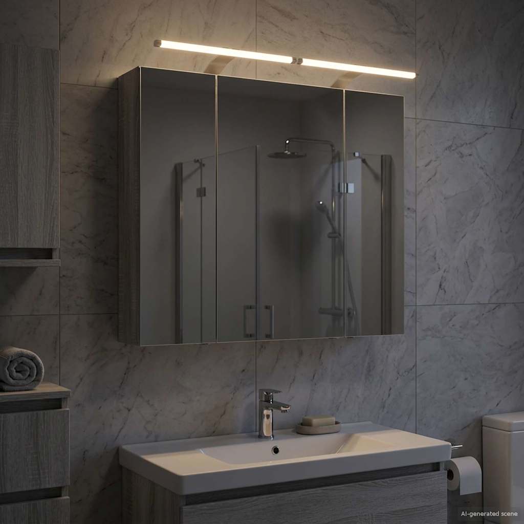 Kylpyhuoneen Peilikaappi ovella Harmaa Sonoma 80 x 14.5 x 70 cm