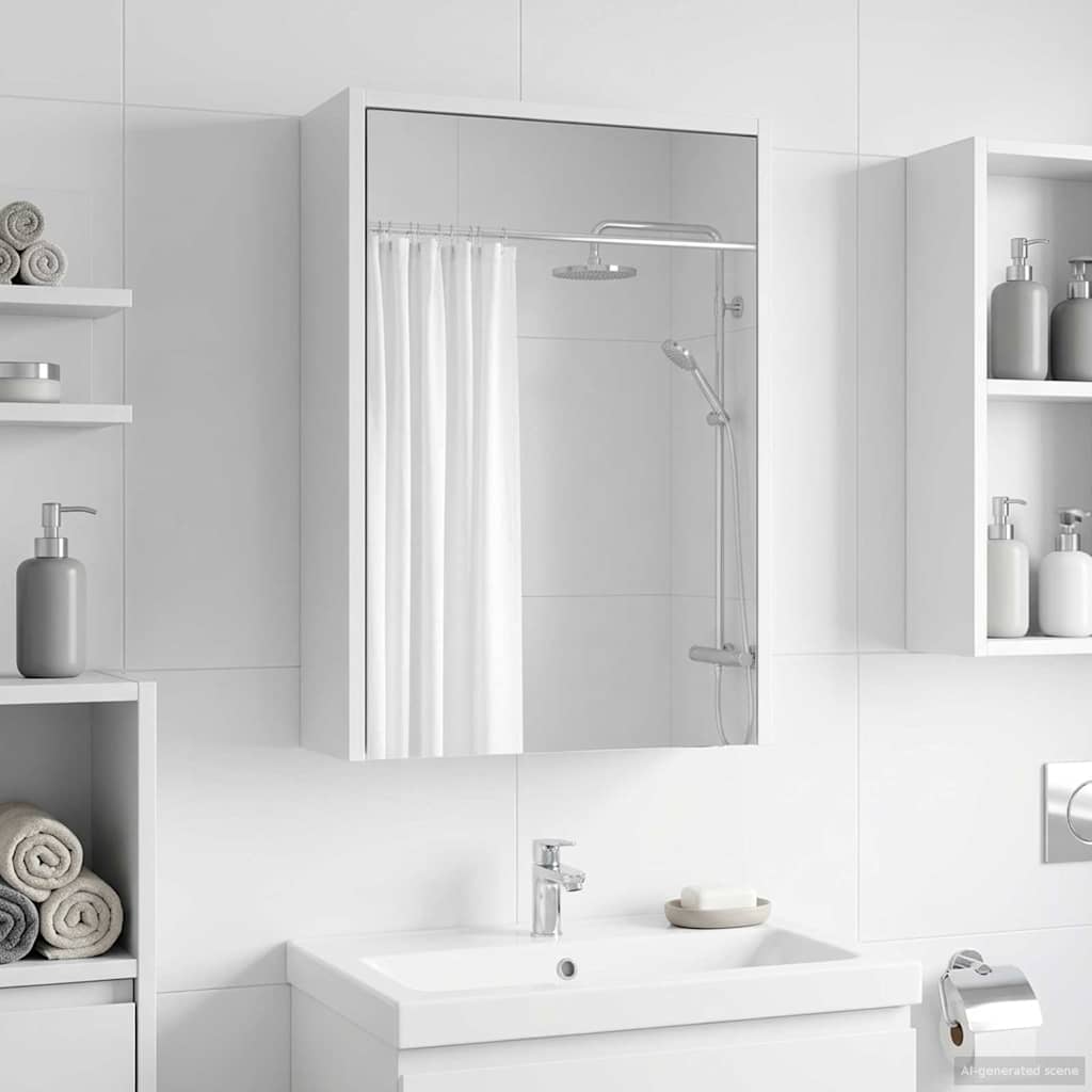 Kylpyhuoneen Peilikaappi hyllyllä Valkoinen 43 x 16 x 62,5 cm