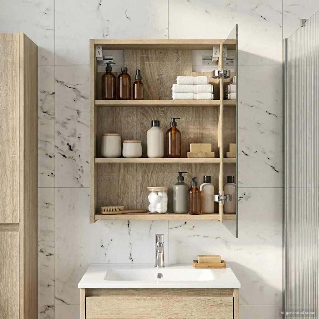 Kylpyhuoneen Peilikaappi ovella Sonoman tammi 43 x 16 x 62,5 cm