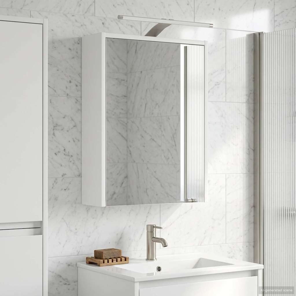 Kylpyhuoneen Peilikaappi hyllyllä Valkoinen 43 x 16 x 62,5 cm