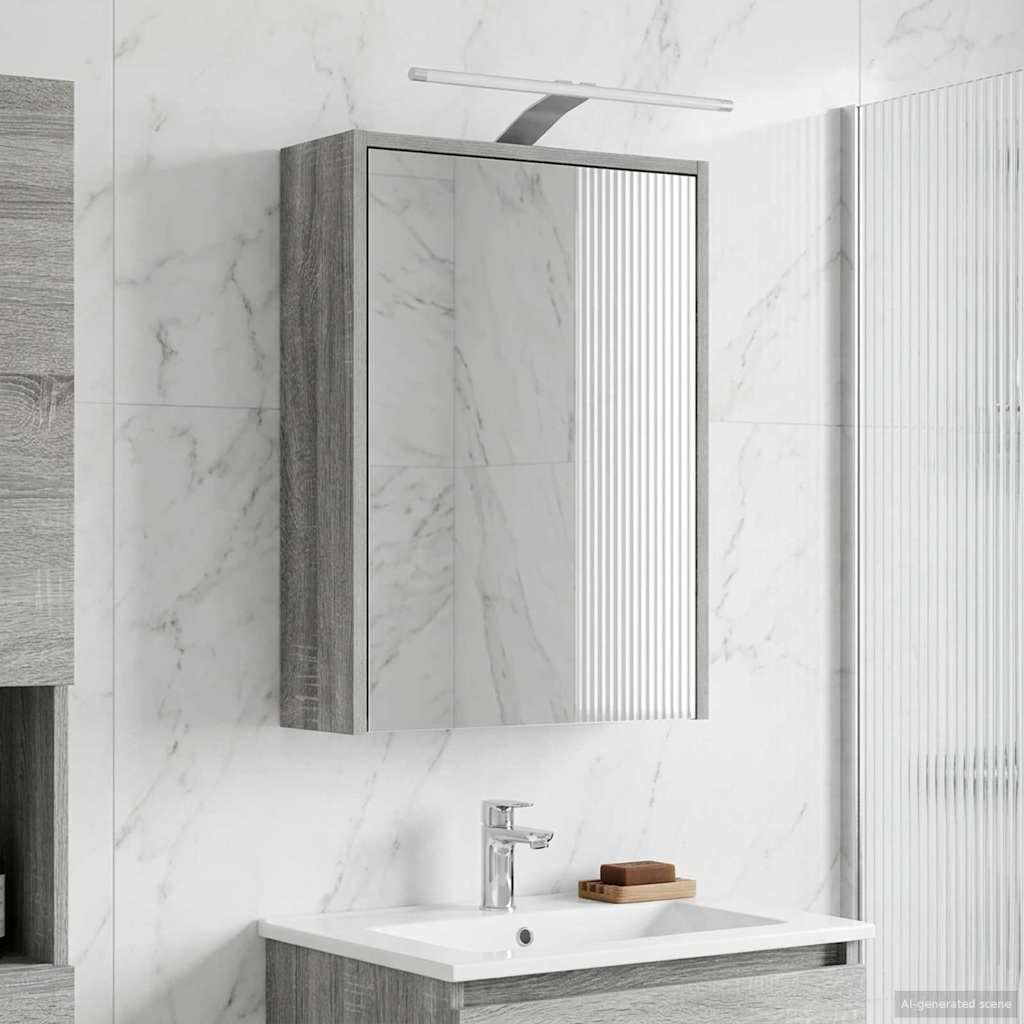 Kylpyhuoneen Peilikaappi ovella Harmaa Sonoma 43 x 16 x 62,5 cm