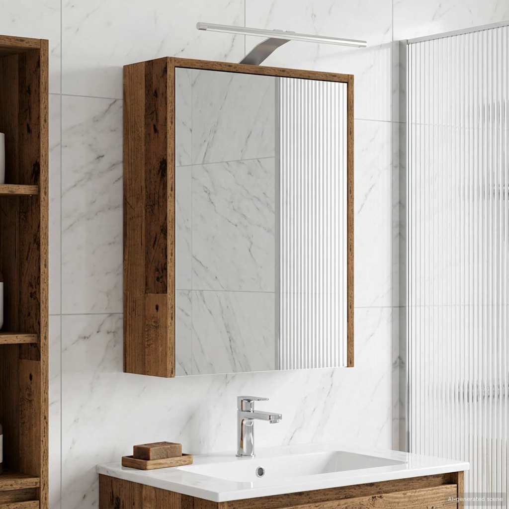 Kylpyhuoneen Peilikaappi hyllyllä Vanha puu 43 x 16 x 62,5 cm