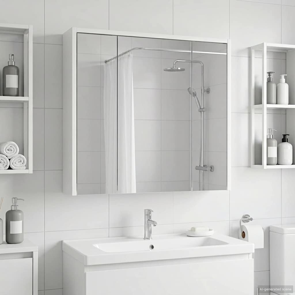 Kylpyhuoneen Peilikaappi Valkoinen 63,5 x 16 x 62,5 cm