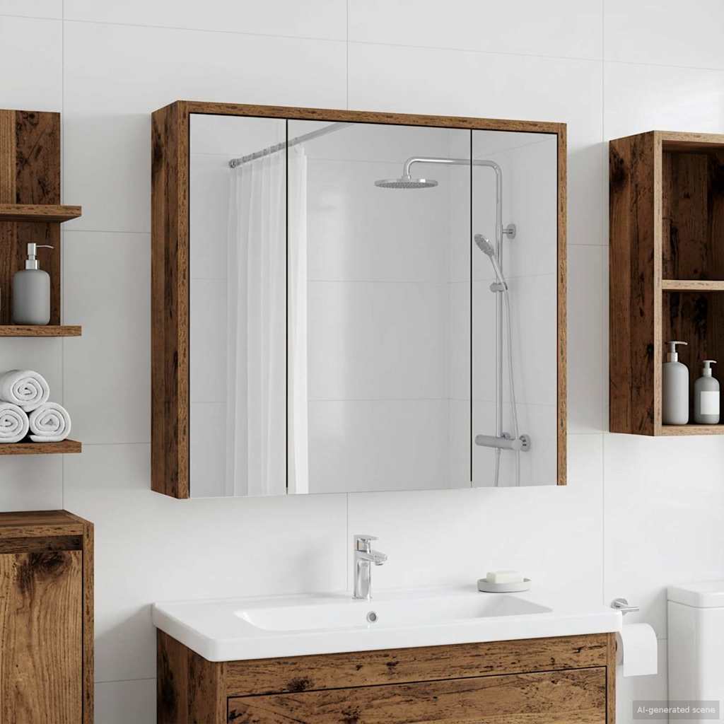 Kylpyhuoneen Peilikaappi Vanha puu 63,5 x 16 x 62,5 cm