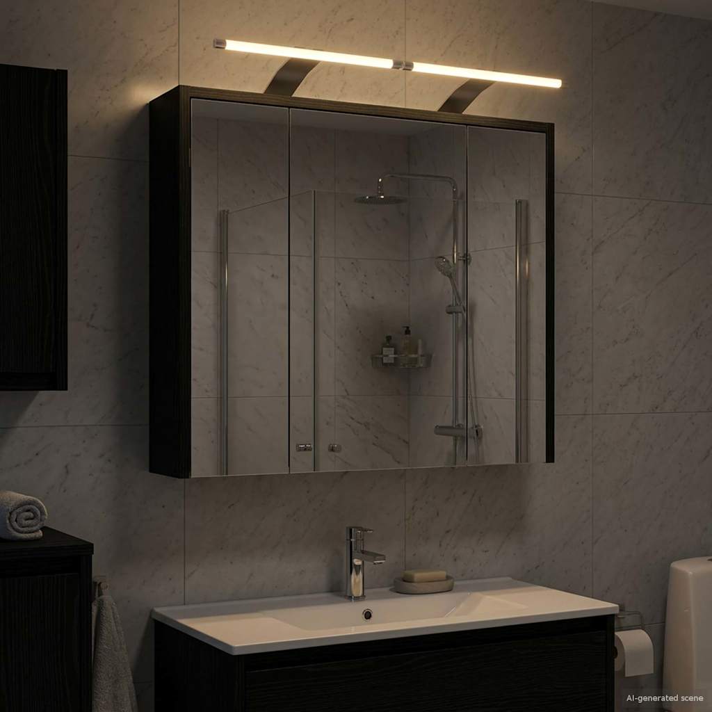 Kylpyhuoneen Peilikaappi Musta tammi. 63,5 x 16 x 62,5 cm