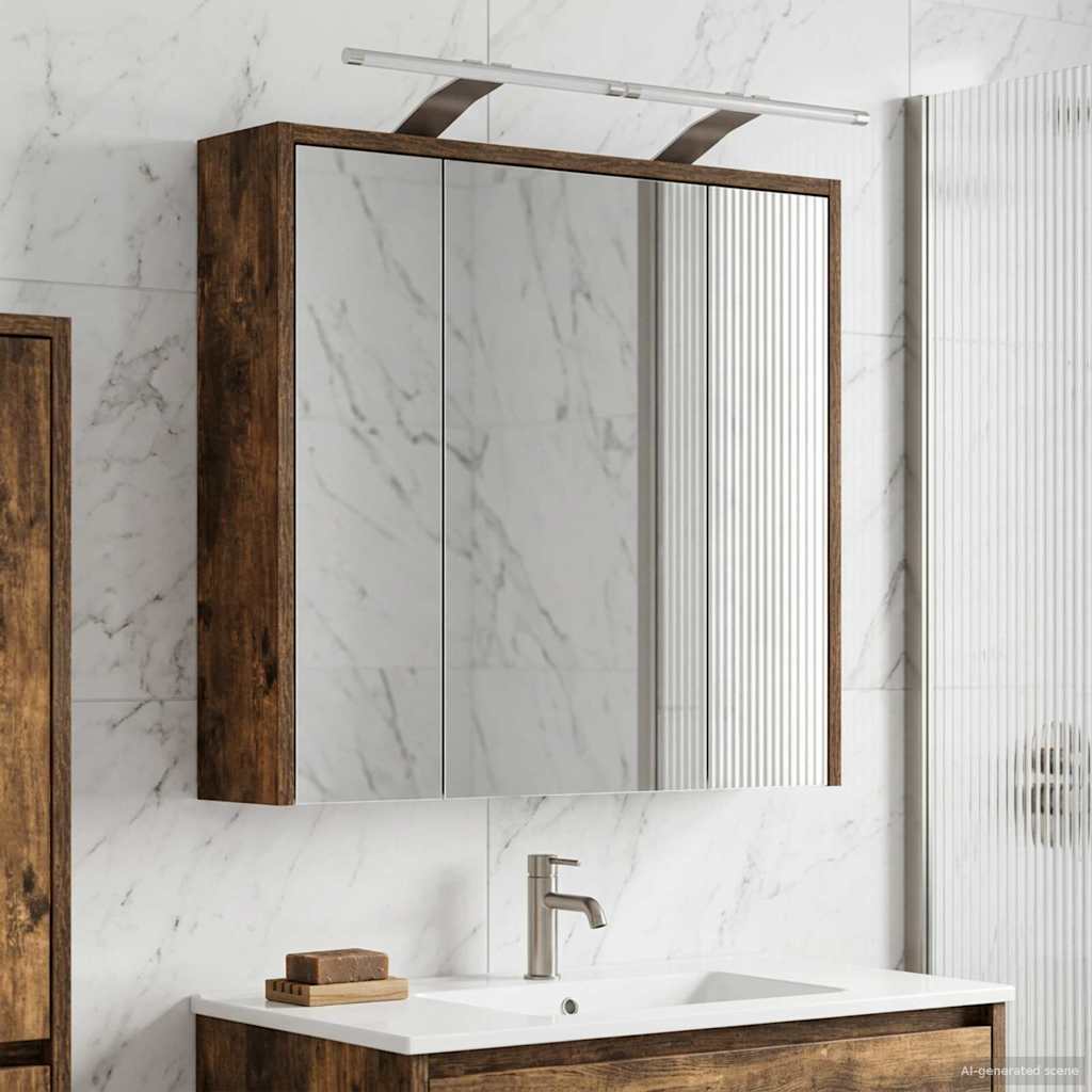 Kylpyhuoneen Peilikaappi Savupähkinä 63,5 x 16 x 62,5 cm