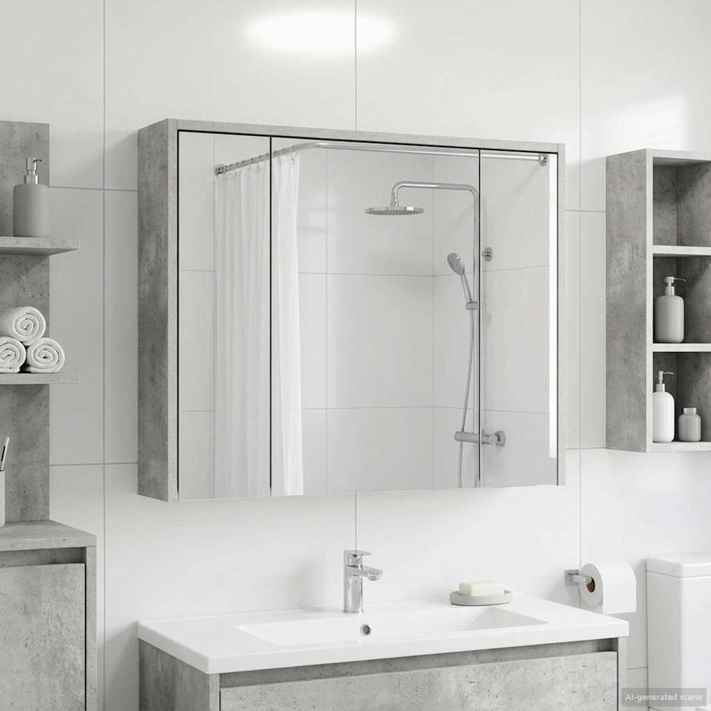 Kylpyhuoneen Peilikaappi Betoni Harmaa 73,5 x 16 x 62,5 cm