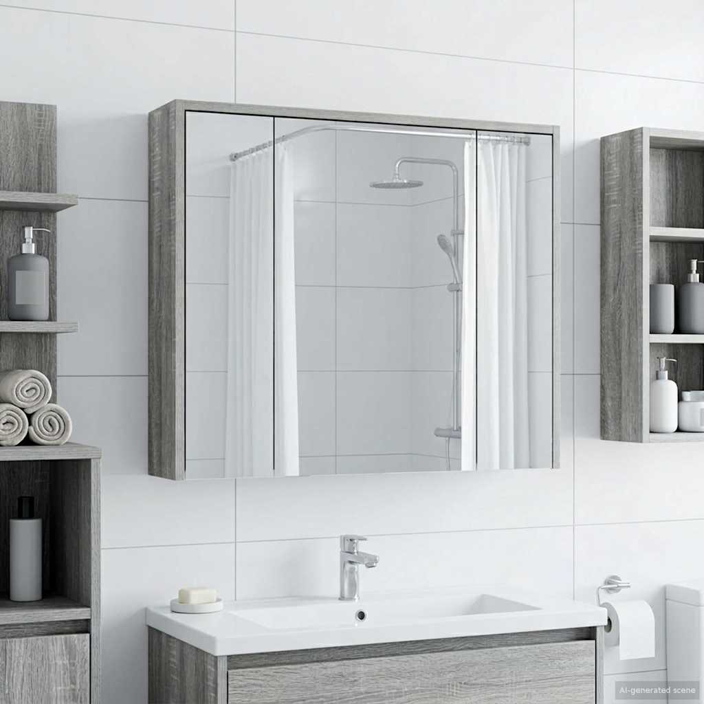 Kylpyhuoneen Peilikaappi Harmaa Sonoma 73,5 x 16 x 62,5 cm