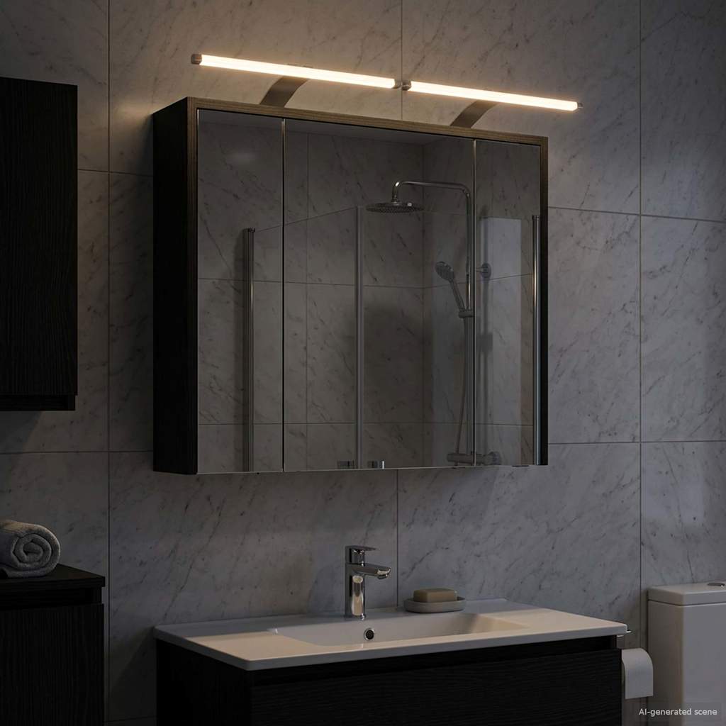 Kylpyhuoneen Peilikaappi Musta tammi. 73,5 x 16 x 62,5 cm