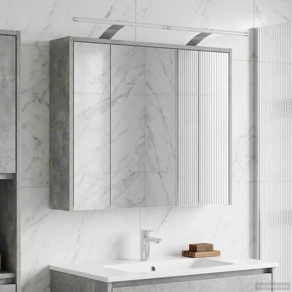 Kylpyhuoneen Peilikaappi Betoni Harmaa 73,5 x 16 x 62,5 cm