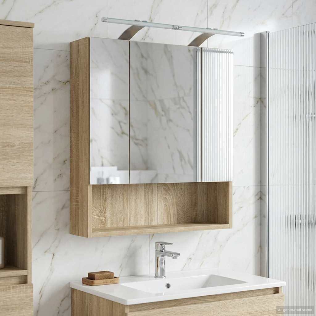 Kylpyhuoneen Peilikaappi ovella Sonoman tammi 60 x 14.5 x 70 cm