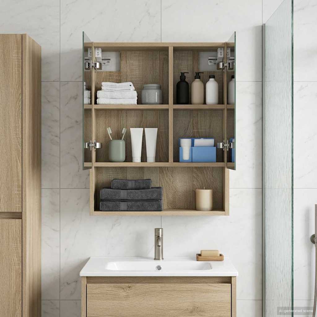 Kylpyhuoneen Peilikaappi ovella Sonoman tammi 50 x 14,5 x 70 cm