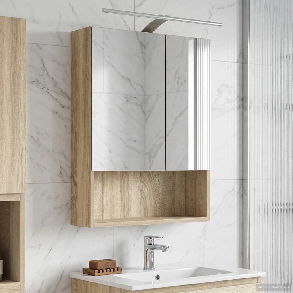 Kylpyhuoneen Peilikaappi ovella Sonoman tammi 50 x 14,5 x 70 cm