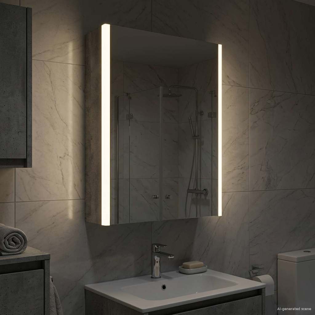 Kylpyhuoneen Peilikaappi Betoni Harmaa 33 x 11,5 x 50 cm