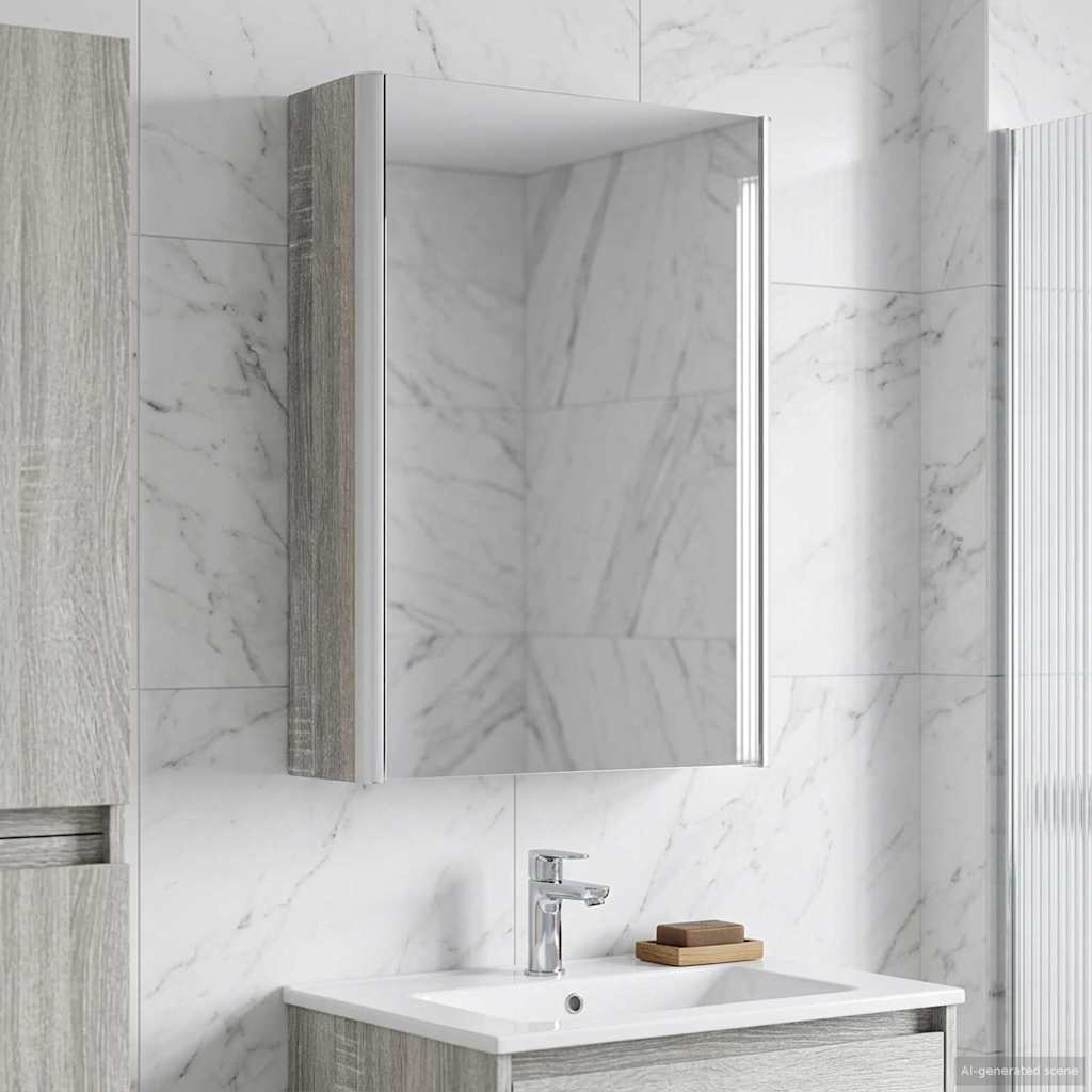 Kylpyhuoneen Peilikaappi Harmaa Sonoma 33 x 11,5 x 50 cm