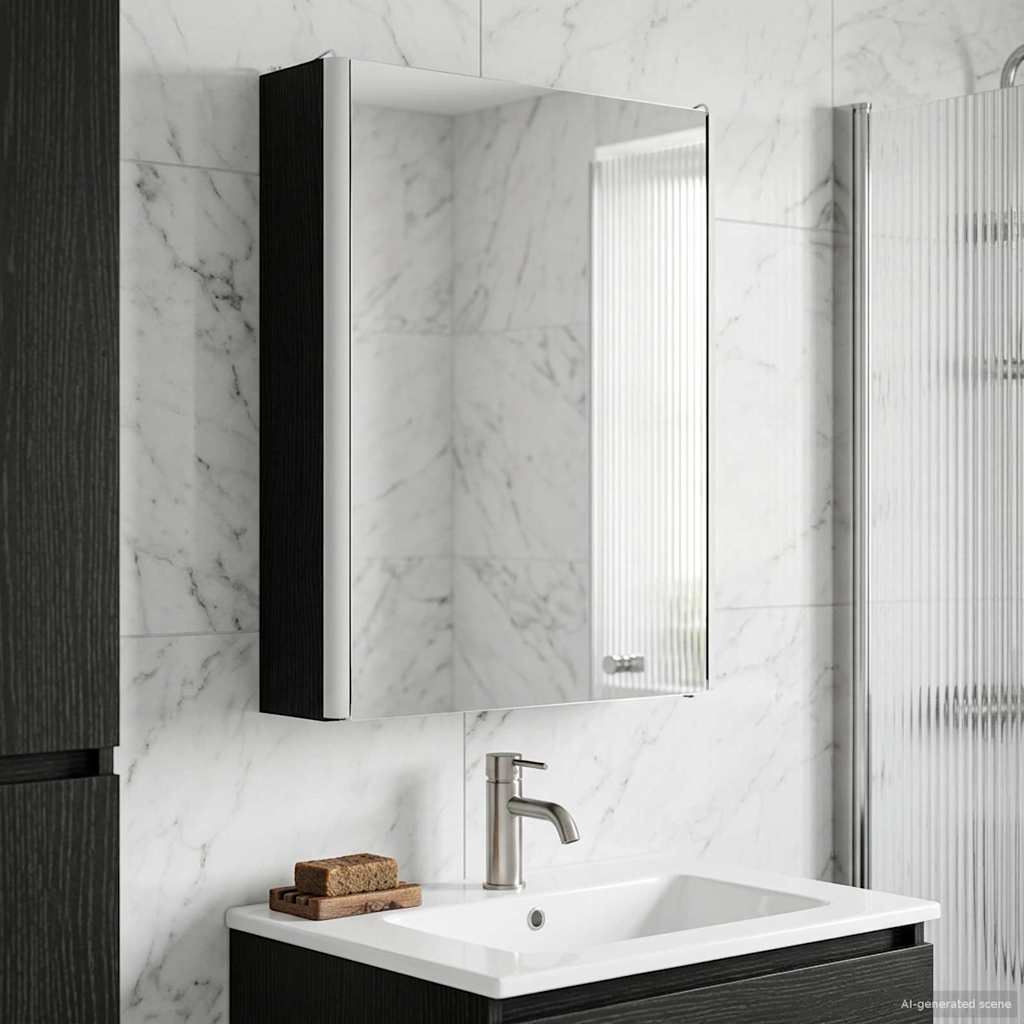 Kylpyhuoneen Peilikaappi Musta tammi. 43 x 11,5 x 60,5 cm