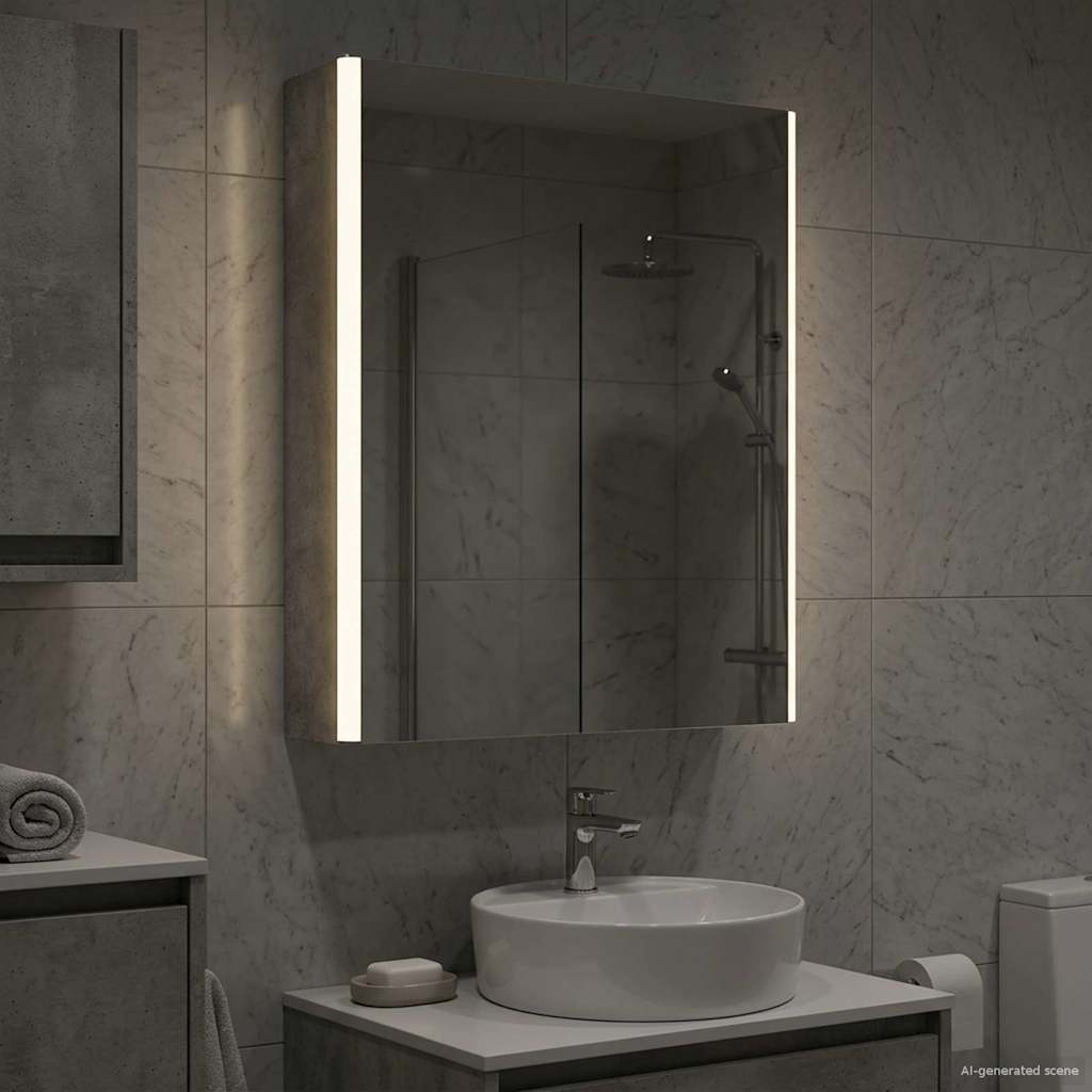 Kylpyhuoneen Peilikaappi Betoni Harmaa 43 x 11,5 x 60,5 cm