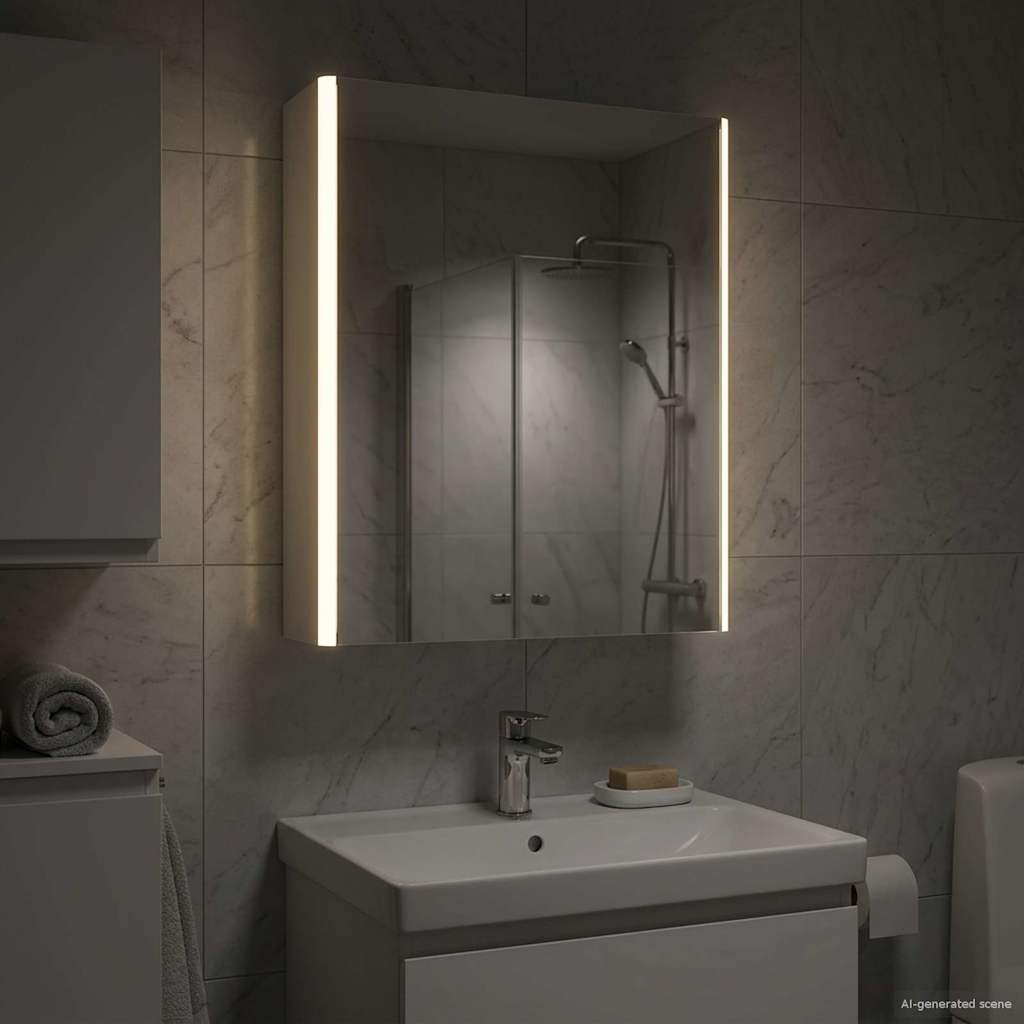 Kylpyhuoneen Peilikaappi Valkoinen 53,5 x 15,5 x 70 cm