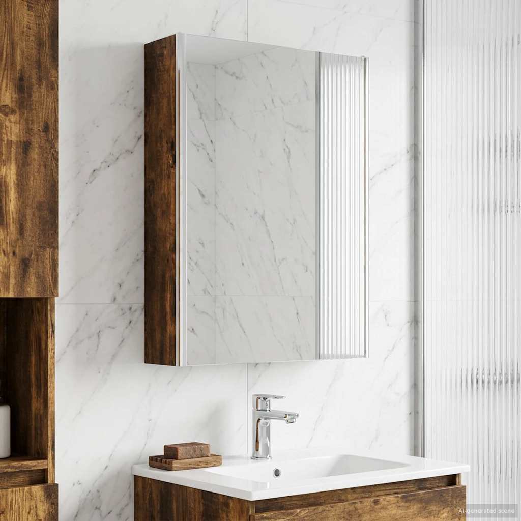 Kylpyhuoneen Peilikaappi ovella Savupähkinä 73.5 x 15.5 x 70 cm