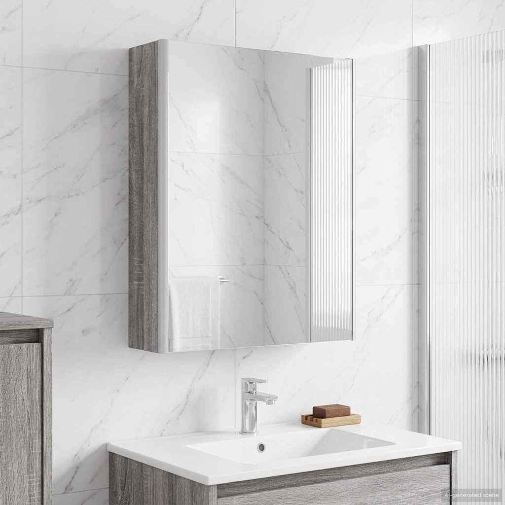 Kylpyhuoneen Peilikaappi Harmaa Sonoma 53,5 x 15,5 x 70 cm