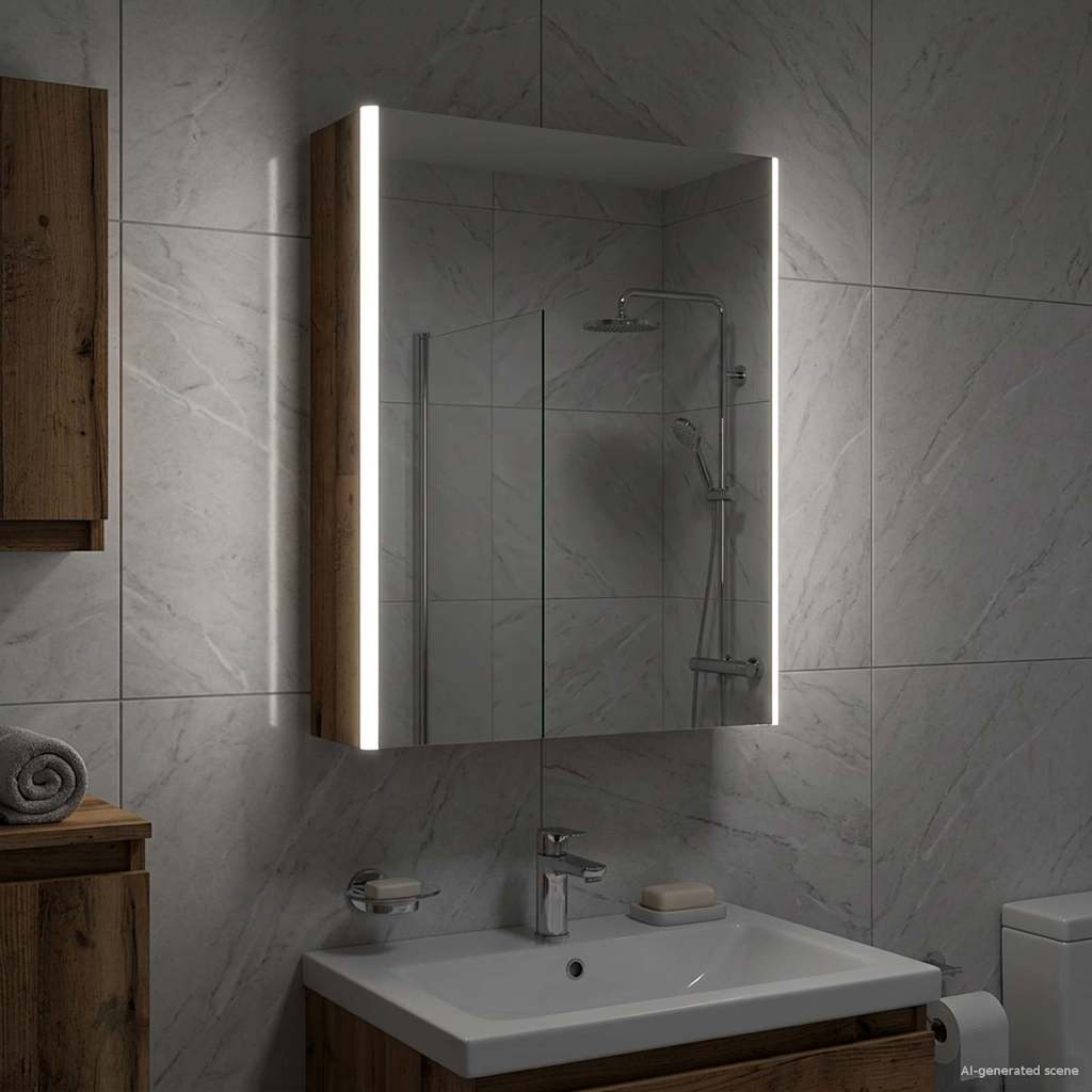 Kylpyhuoneen Peilikaappi Vanha puu 53,5 x 15,5 x 70 cm