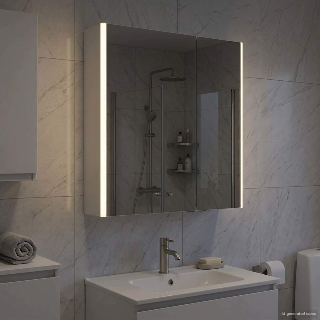 Kylpyhuoneen Peilikaappi Valkoinen 63,5 x 15,5 x 70 cm