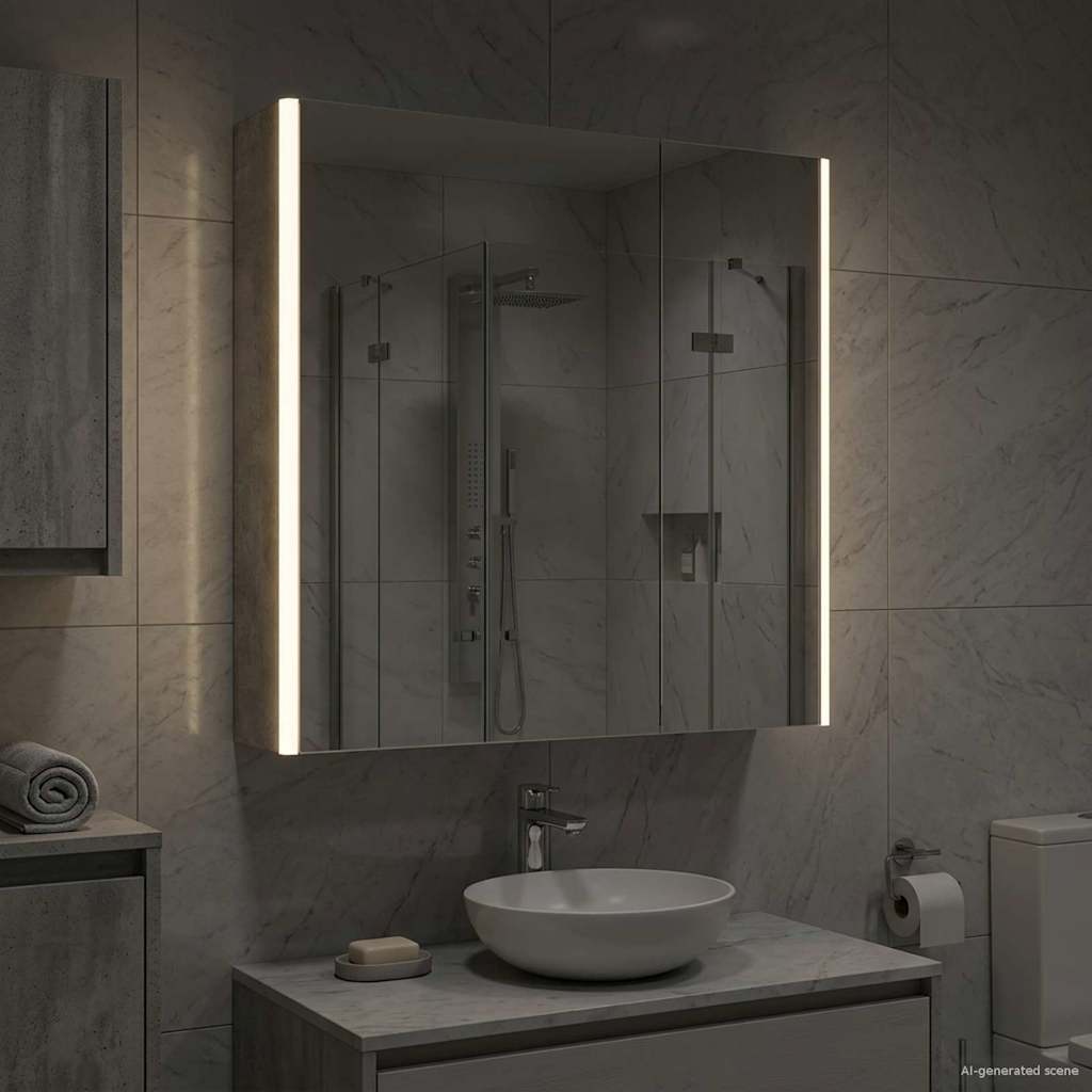 Kylpyhuoneen Peilikaappi Betoni Harmaa 63,5 x 15,5 x 70 cm