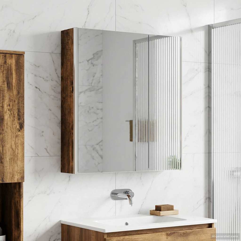 Kylpyhuoneen Peilikaappi Savupähkinä 63,5 x 15,5 x 70 cm