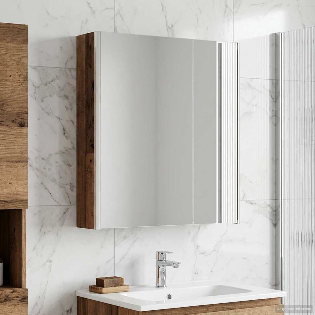 Kylpyhuoneen Peilikaappi Vanha puu 63,5 x 15,5 x 70 cm