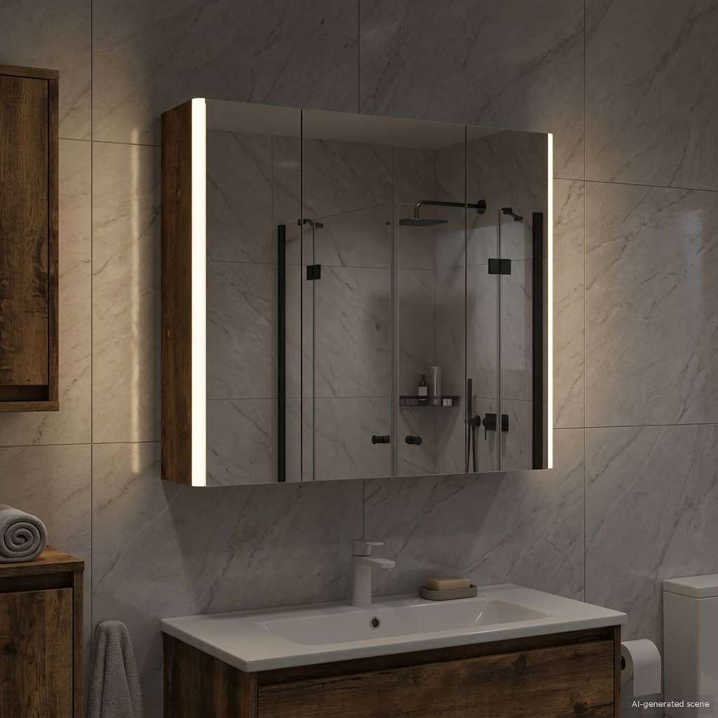 Kylpyhuoneen Peilikaappi Savupähkinä 63,5 x 15,5 x 60,5 cm