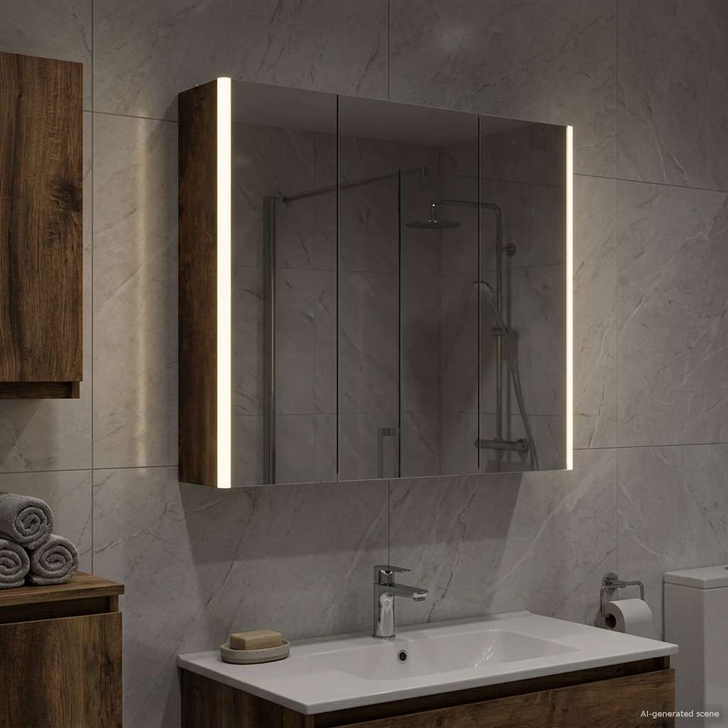 Kylpyhuoneen Peilikaappi ovella Savupähkinä 73.5 x 15.5 x 70 cm