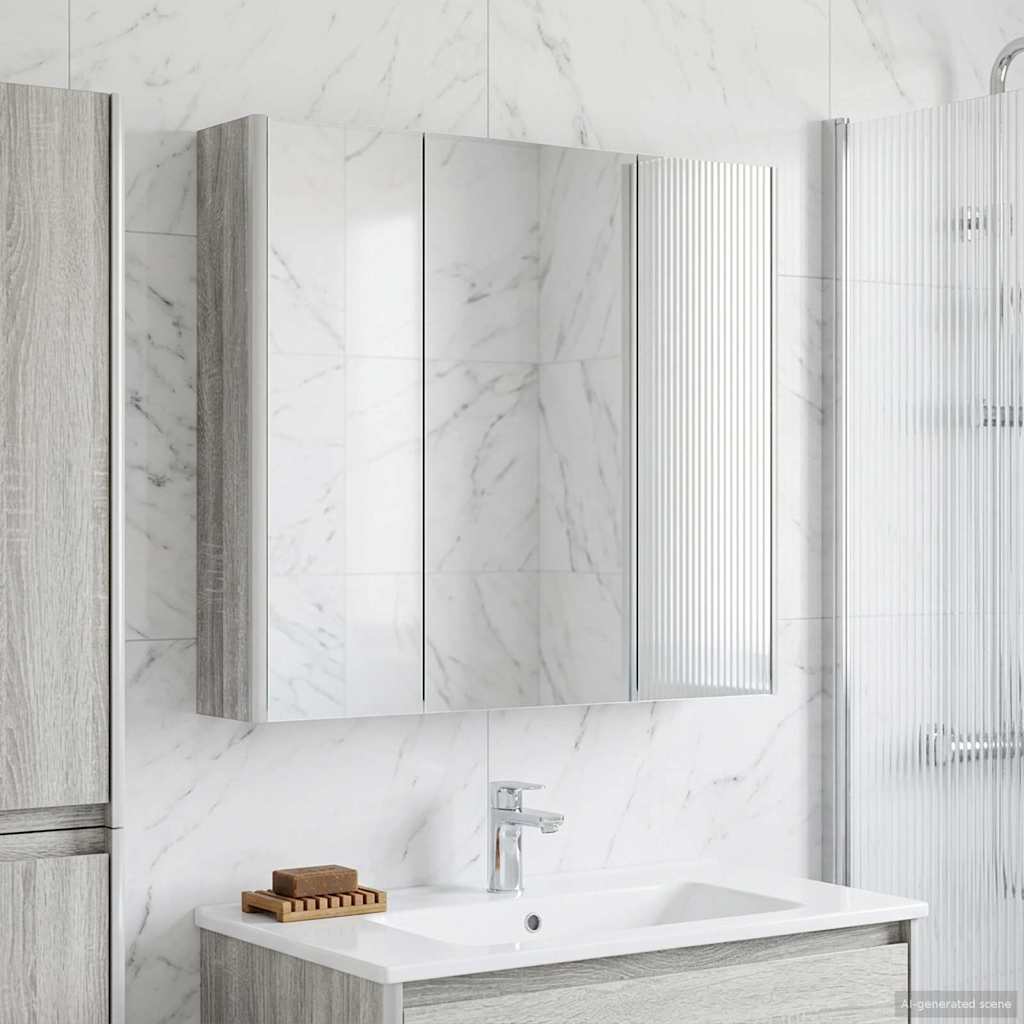 Kylpyhuoneen Peilikaappi Harmaa Sonoma 73.5 x 15.5 x 70 cm