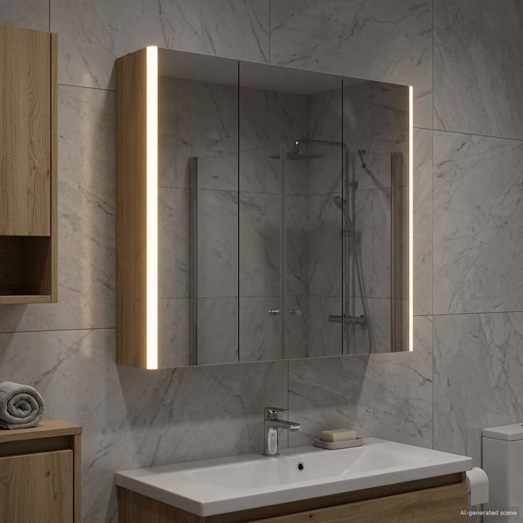 Kylpyhuoneen Peilikaappi ovella Taidekoivu 73.5 x 15.5 x 70 cm