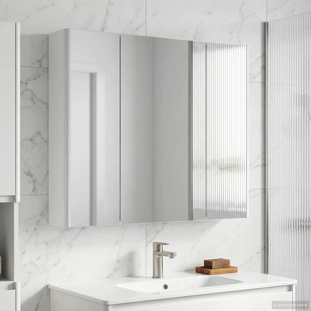 Kylpyhuoneen Peilikaappi Valkoinen 83,5 x 15,5 x 70 cm