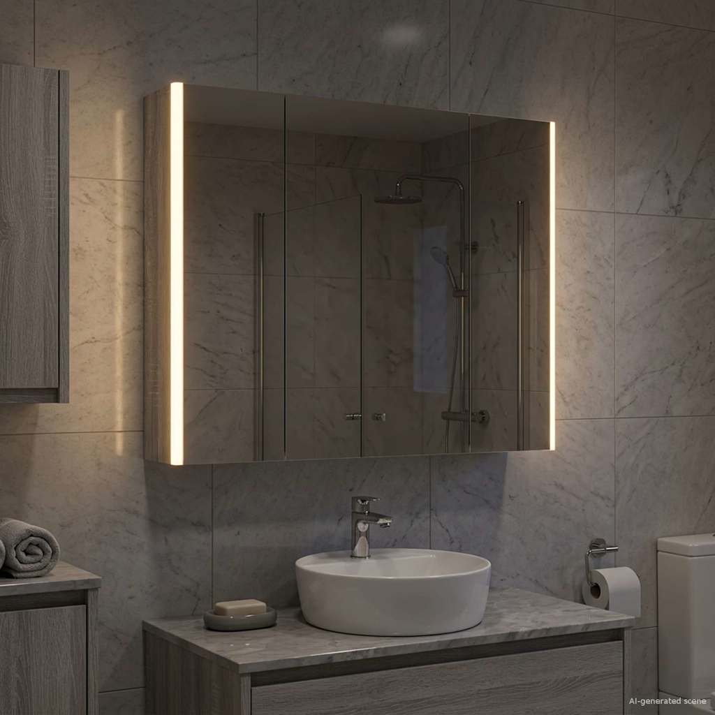 Kylpyhuoneen Peilikaappi Harmaa Sonoma 83,5 x 15,5 x 70 cm