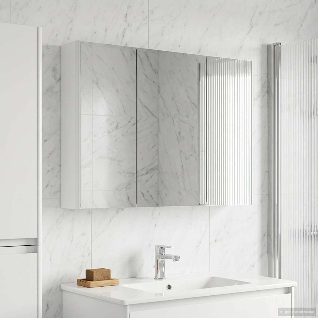 Kylpyhuoneen Peilikaappi Valkoinen 103,5 x 15,5 x 70 cm