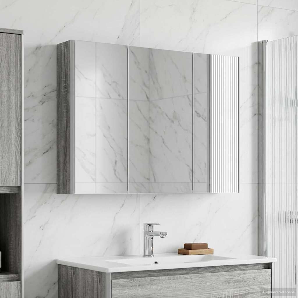 Kylpyhuoneen Peilikaappi Harmaa Sonoma 103,5 x 15,5 x 70 cm