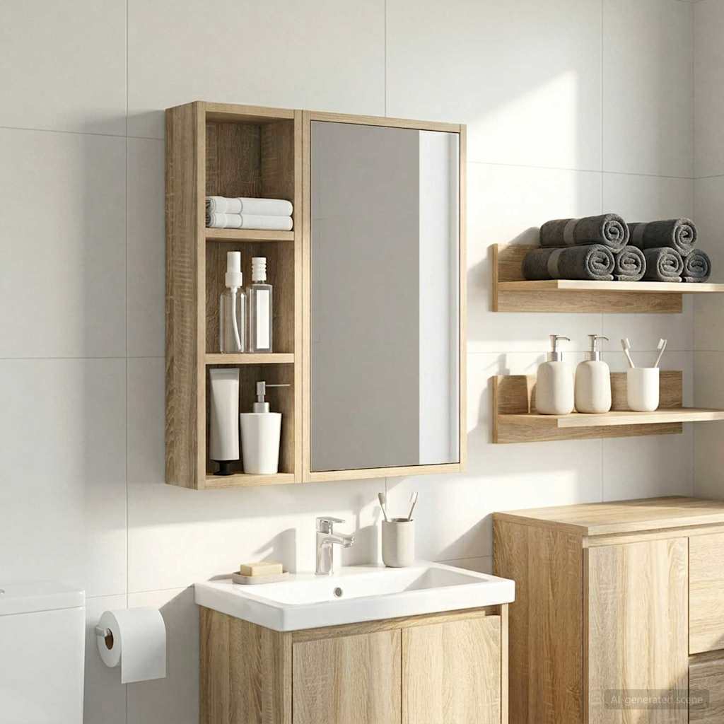 Kylpyhuoneen seinäkaappi Sonoman tammi 20 x 10 x 60,5 cm