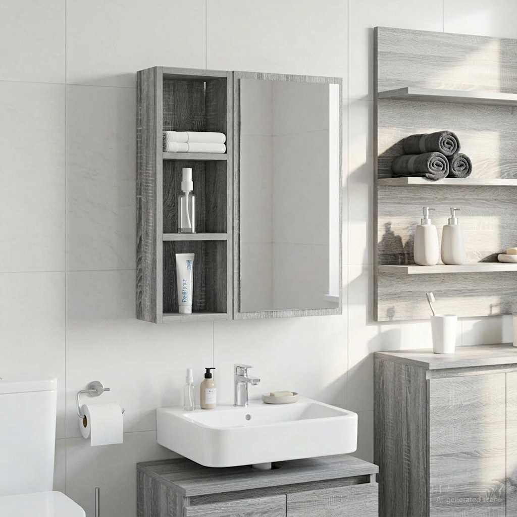 Kylpyhuoneen seinäkaappi Harmaa Sonoma 20 x 10 x 60,5 cm