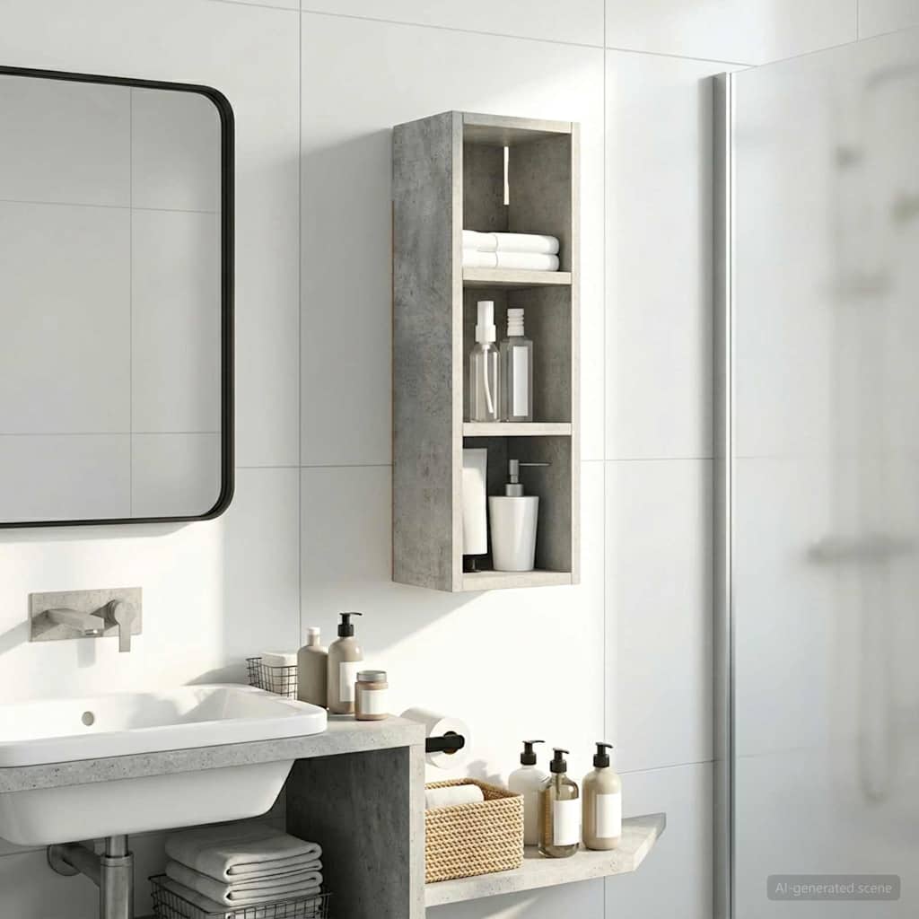 Kylpyhuoneen seinäkaappi Betoni Harmaa 20 x 16 x 62,5 cm