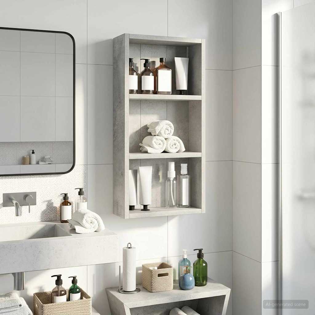 Kylpyhuoneen seinäkaappi Betoni Harmaa 30 x 10 x 60,5 cm