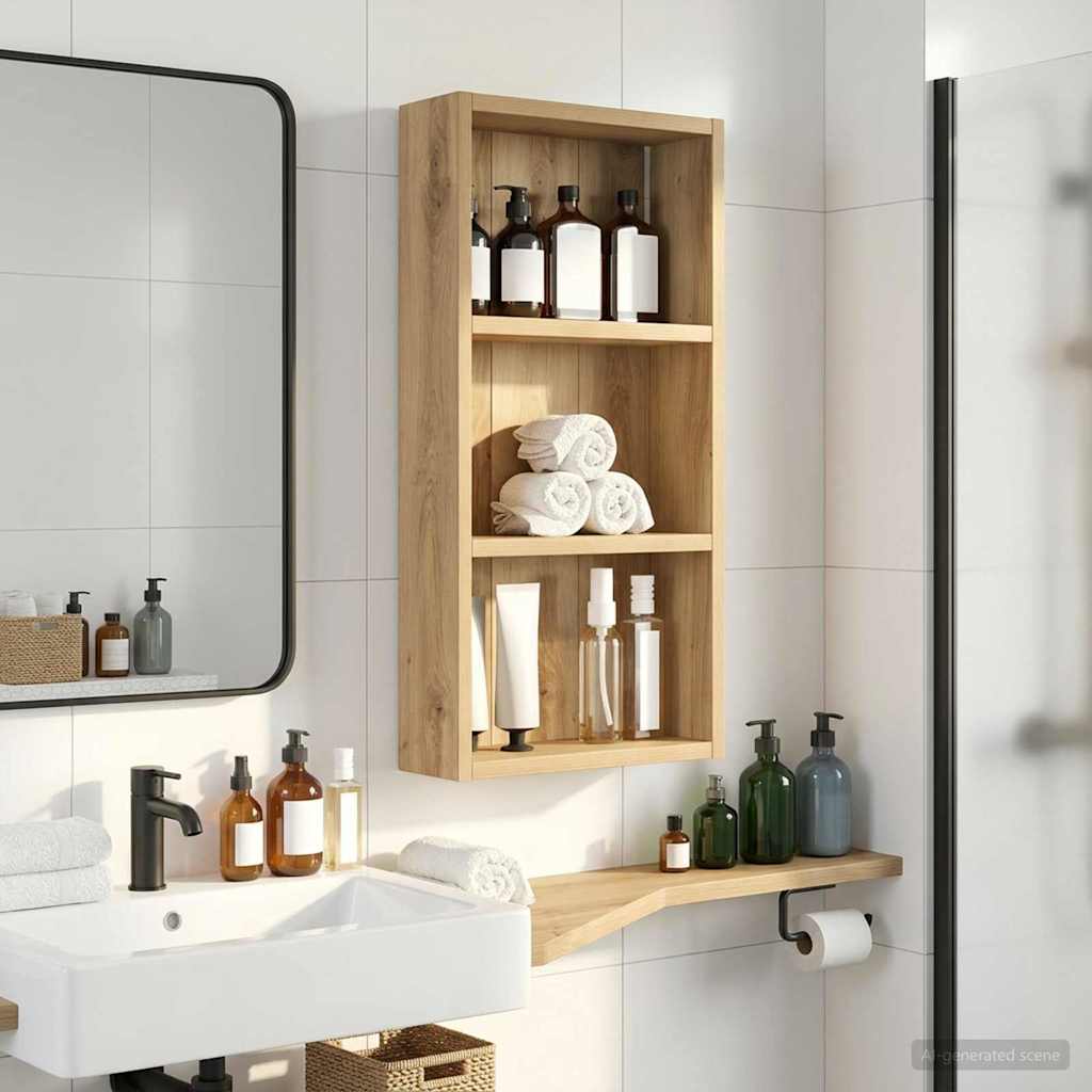 Kylpyhuoneen seinäkaappi hyllyllä Taidekoivu 30 x 10 x 60,5 cm