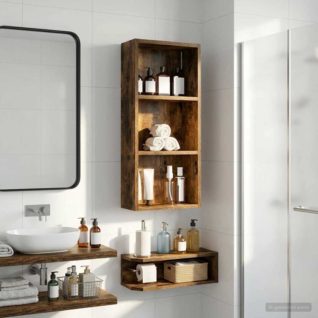 Kylpyhuoneen seinäkaappi Savustettu Tammi 30 x 14 x 70 cm