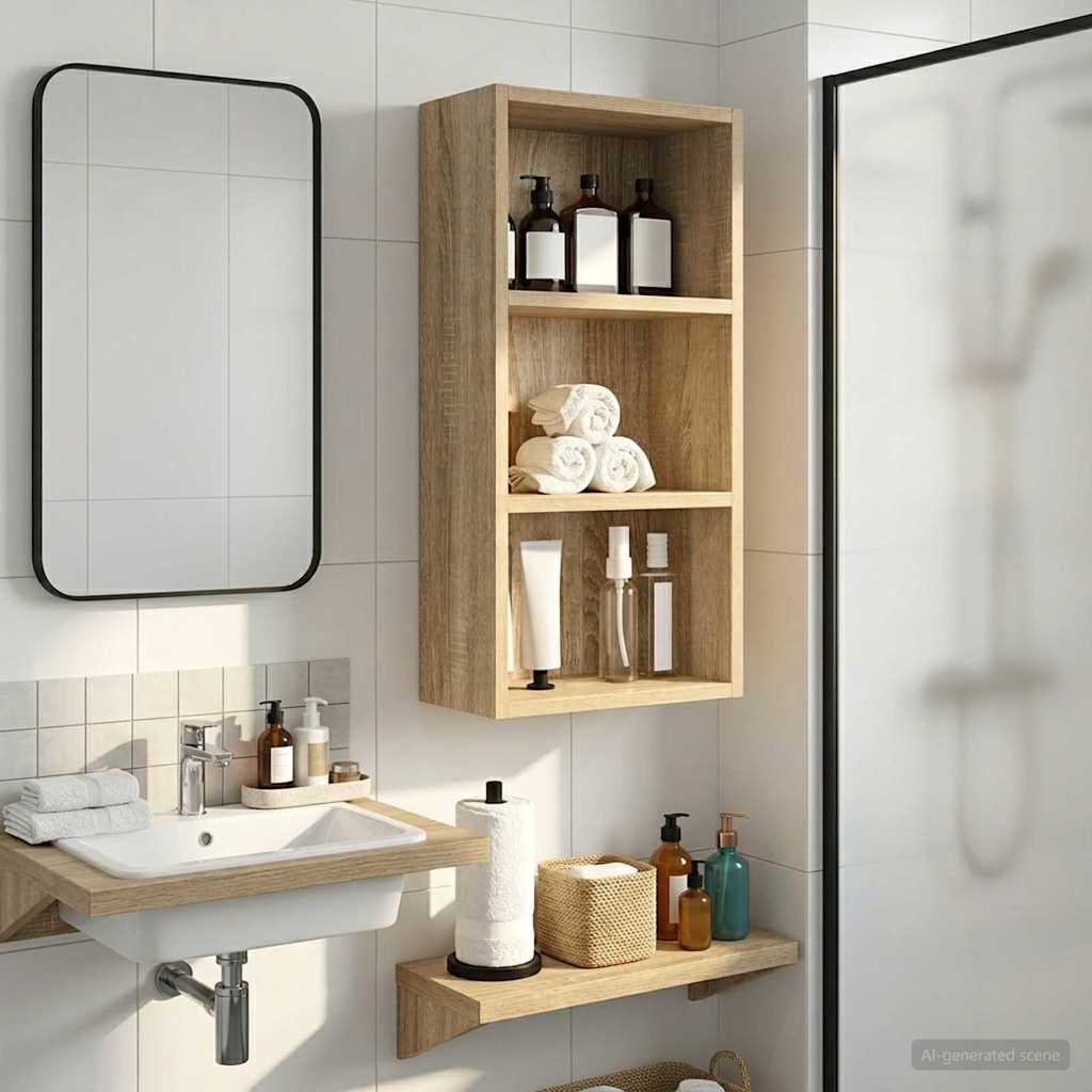 Kylpyhuoneen seinäkaappi Sonoman tammi 30 x 16 x 62,5 cm