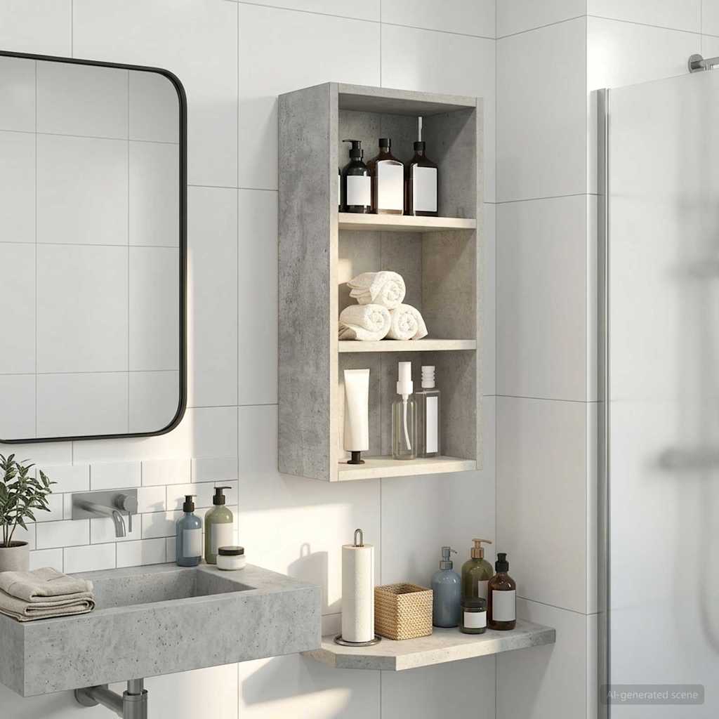 Kylpyhuoneen seinäkaappi Betoni Harmaa 30 x 16 x 62,5 cm