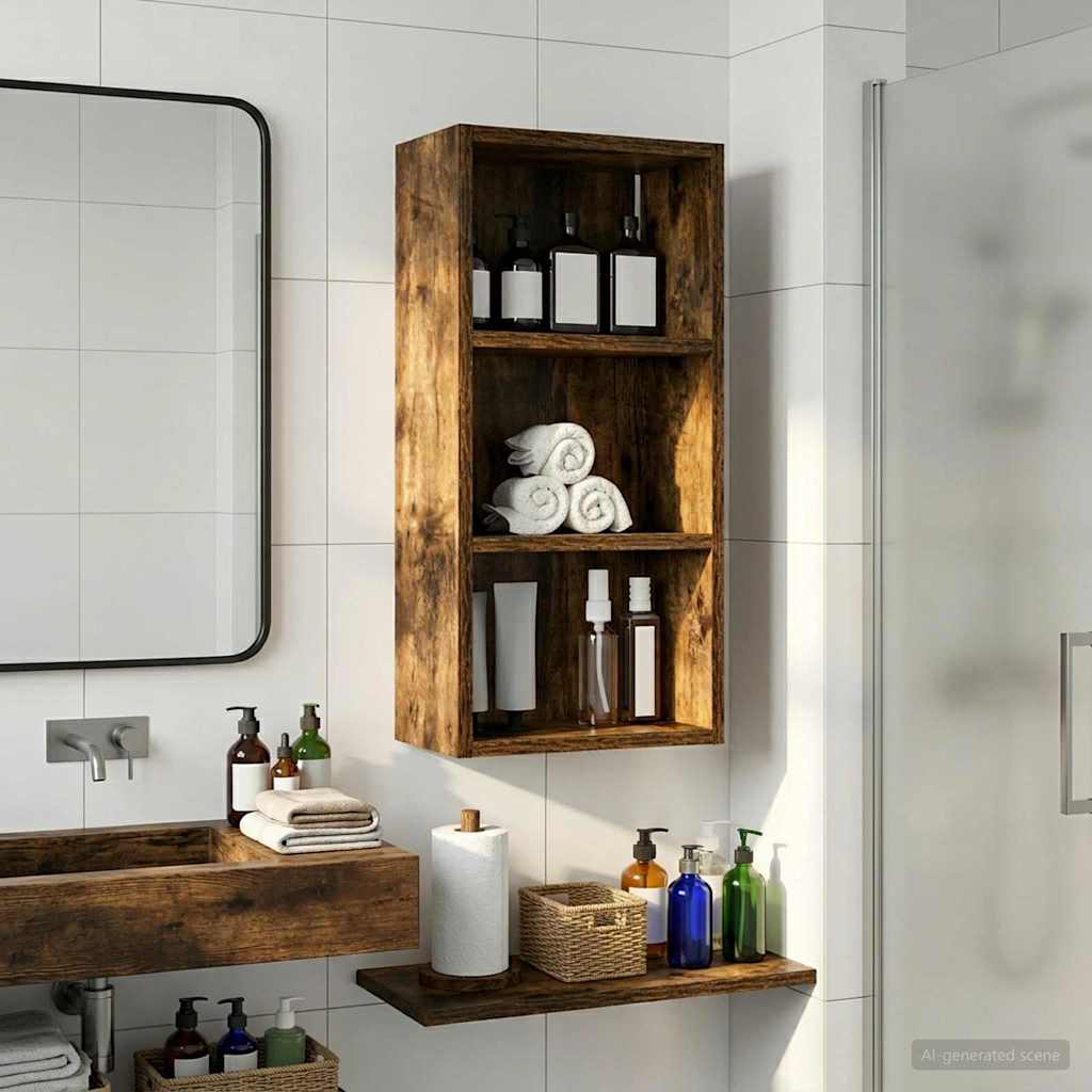 Kylpyhuoneen seinäkaappi Savustettu Tammi 30 x 16 x 62,5 cm